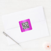 QR-code promotienaam Contact Roze Fuchsia Vierkante Sticker (Envelop)