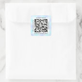 QR Code promotienaam Contact Web Blue Navy Vierkante Sticker (Tas)