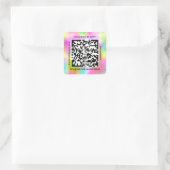 QR-code promotienaam Contact Web Holographic Vierkante Sticker (Tas)