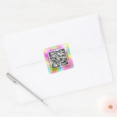 QR-code promotienaam Contact Web Holographic Vierkante Sticker (Envelop)