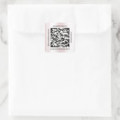 QR-code promotienaam Contact Web Natural Pink Vierkante Sticker (Tas)