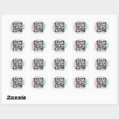 QR Code promotienaam Contactwebnummer Vierkante Sticker (Vel)