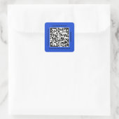 QR Code Promotion Name Web Blue Square Sticker (Tas)