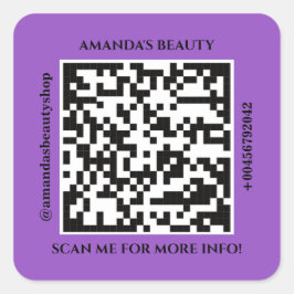 QR Code Promotion Name Web Paars Square Sticker