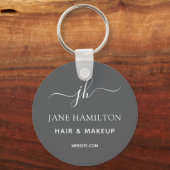 QR Code Promotional Business Gray Sleutelhanger (Voorkant)