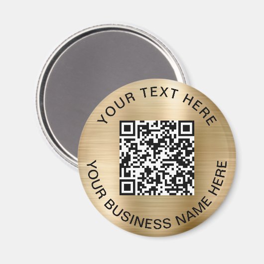 QR-code Promotioneel goud Magneet (Voorkant / Achterkant)
