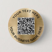 QR-code Promotioneel goud Ronde Button 5,7 Cm (Voorkant)