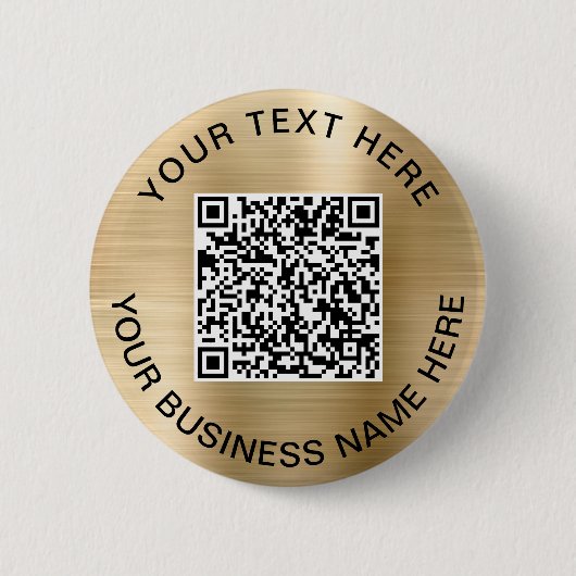QR-code Promotioneel goud Ronde Button 5,7 Cm (Voorkant)
