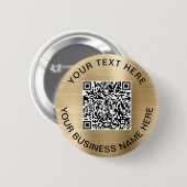QR-code Promotioneel goud Ronde Button 5,7 Cm (Voorkant /achterkant)