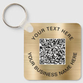 QR-code Promotioneel goud Sleutelhanger (Voorkant)