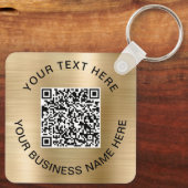 QR-code Promotioneel goud Sleutelhanger (Achterkant)