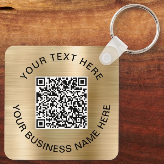 QR-code Promotioneel goud Sleutelhanger (Achterkant)