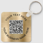 QR-code Promotioneel goud Sleutelhanger (Achterkant)