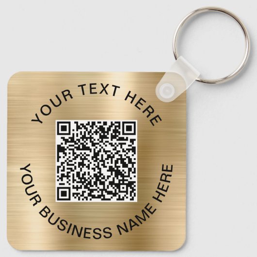 QR-code Promotioneel goud Sleutelhanger (Achterkant)