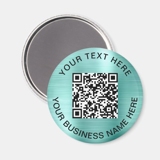 QR-code Promotioneel Mintgroen Magneet (Voorkant / Achterkant)