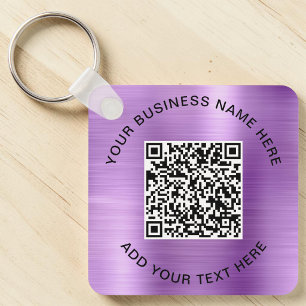 QR Code Promotioneel Paars Sleutelhanger