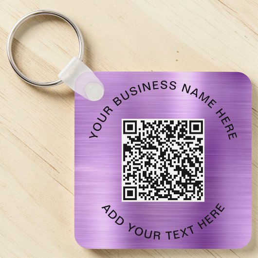QR Code Promotioneel Paars Sleutelhanger