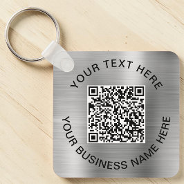 QR Code Promotioneel Zilver Sleutelhanger