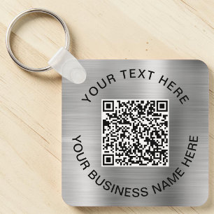 QR Code Promotioneel Zilver Sleutelhanger