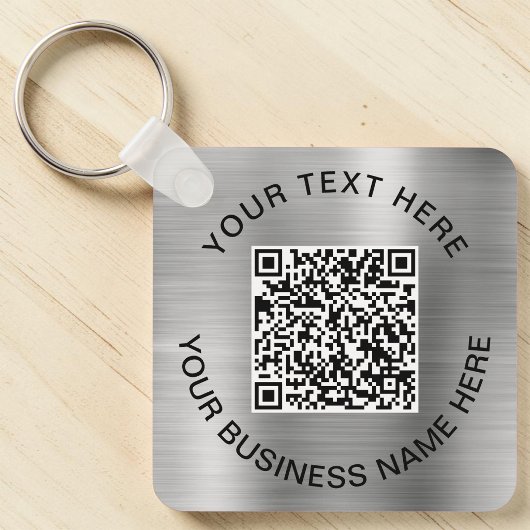 QR Code Promotioneel Zilver Sleutelhanger