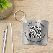 QR Code Promotioneel Zilver Sleutelhanger