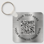 QR Code Promotioneel Zilver Sleutelhanger (Voorkant)