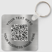 QR Code Promotioneel Zilver Sleutelhanger (Achterkant)
