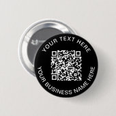 QR-code promotioneel zwart Ronde Button 5,7 Cm (Voorkant /achterkant)