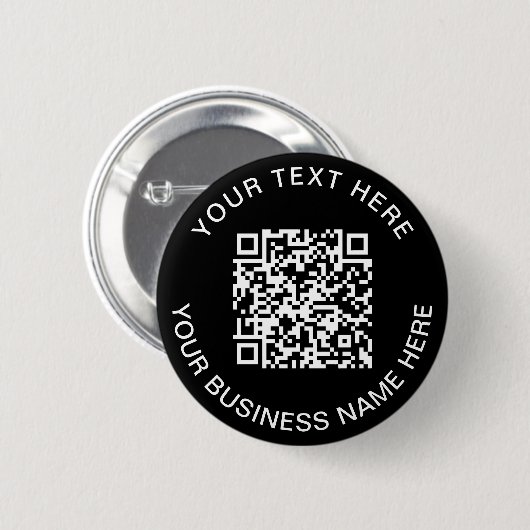 QR-code promotioneel zwart Ronde Button 5,7 Cm (Voorkant /achterkant)