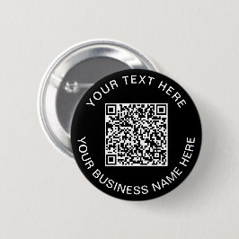 QR-code promotioneel zwart Ronde Button 5,7 Cm