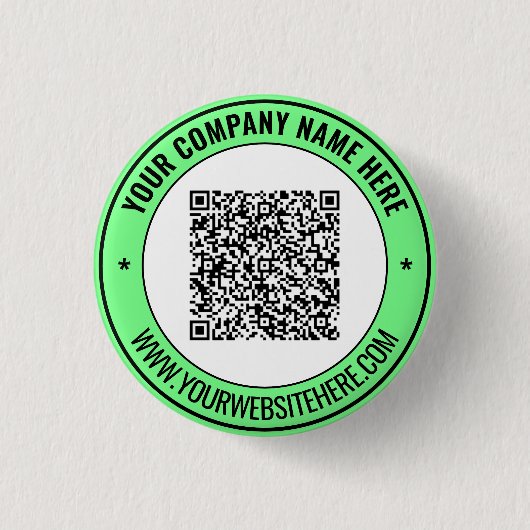 QR-code Promotionele Button Voorbeeld aangepaste t (Voorkant)