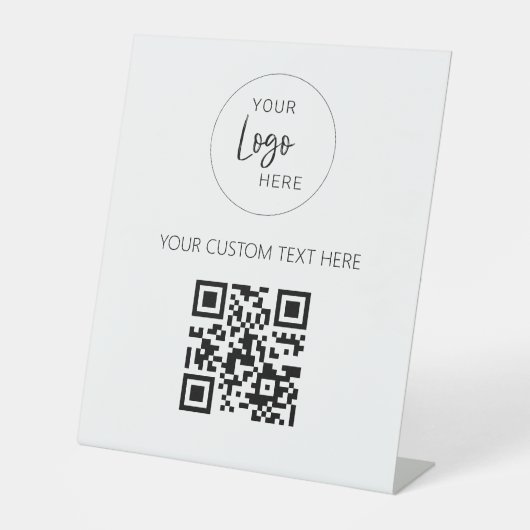 QR Code Promotionele Custom Business Logo Reclamebord Met Voetstuk (Voorkant)
