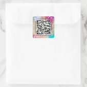 QR Code Promotionele Naam Web Holograaf Glitter Vierkante Sticker (Tas)