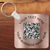 QR Code Promotionele Roze Goud Sleutelhanger (Voorkant)