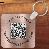 QR Code Promotionele Roze Goud Sleutelhanger (Achterkant)