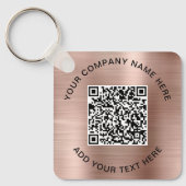 QR Code Promotionele Roze Goud Sleutelhanger (Voorkant)