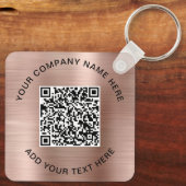 QR Code Promotionele Roze Goud Sleutelhanger (Achterkant)