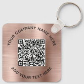 QR Code Promotionele Roze Goud Sleutelhanger (Achterkant)