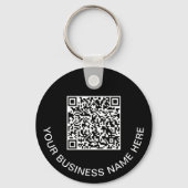 QR-code promotionele zwart Sleutelhanger (Voorkant)