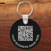 QR-code promotionele zwart Sleutelhanger (Voorkant)