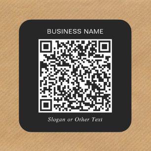 QR Code Promotionele Zwart Vierkante Sticker