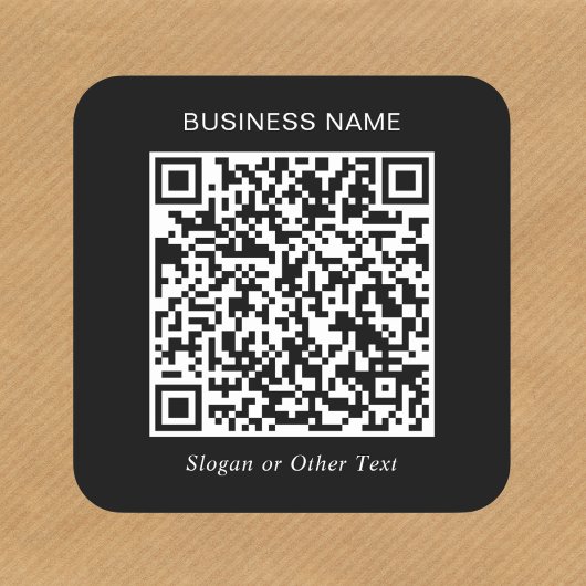 QR Code Promotionele Zwart Vierkante Sticker