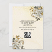 QR-code Quinceanera Floral Gold Princess Kaart (Achterkant)