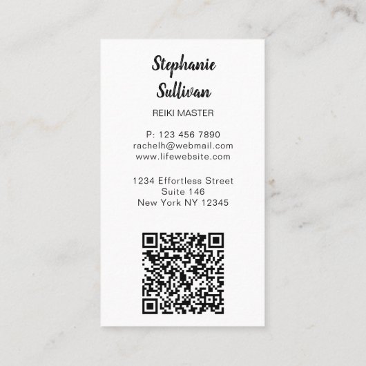 QR Code Rainbow Tree Reiki Master Visitekaartje (Achterkant)