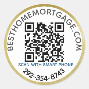QR Code Realtor Mortgage Company Ronde Sticker
