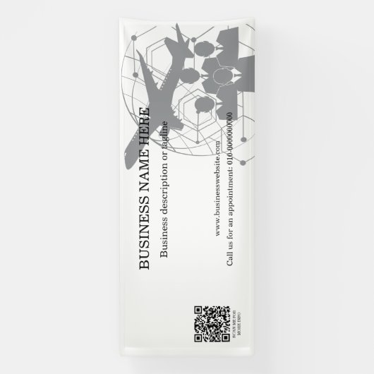 QR Code Rectangle Zakelijke Winkel Binnen Buiten Spandoek (Verticaal)