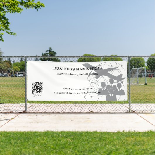 QR Code Rectangle Zakelijke Winkel Binnen Buiten Spandoek (Insitu)