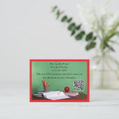 QR Code Red Grade School Preschool Teacher  Visitekaartje (Staand voorkant)