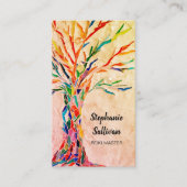 QR Code Regenboog Boom Reiki Meester Visitekaartje (Voorkant)