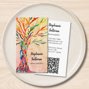 QR Code Regenboog Boom Reiki Meester Visitekaartje